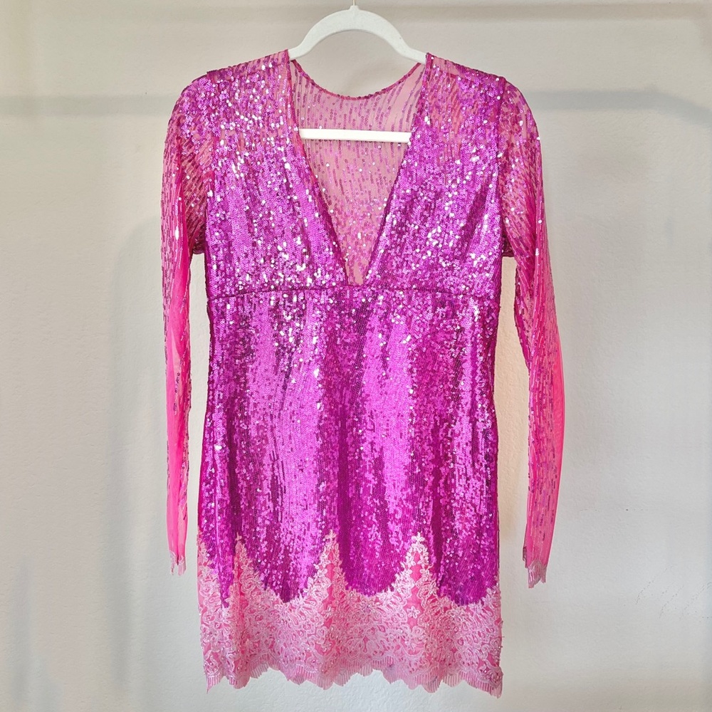 Pink Sequin Custom Made Dress